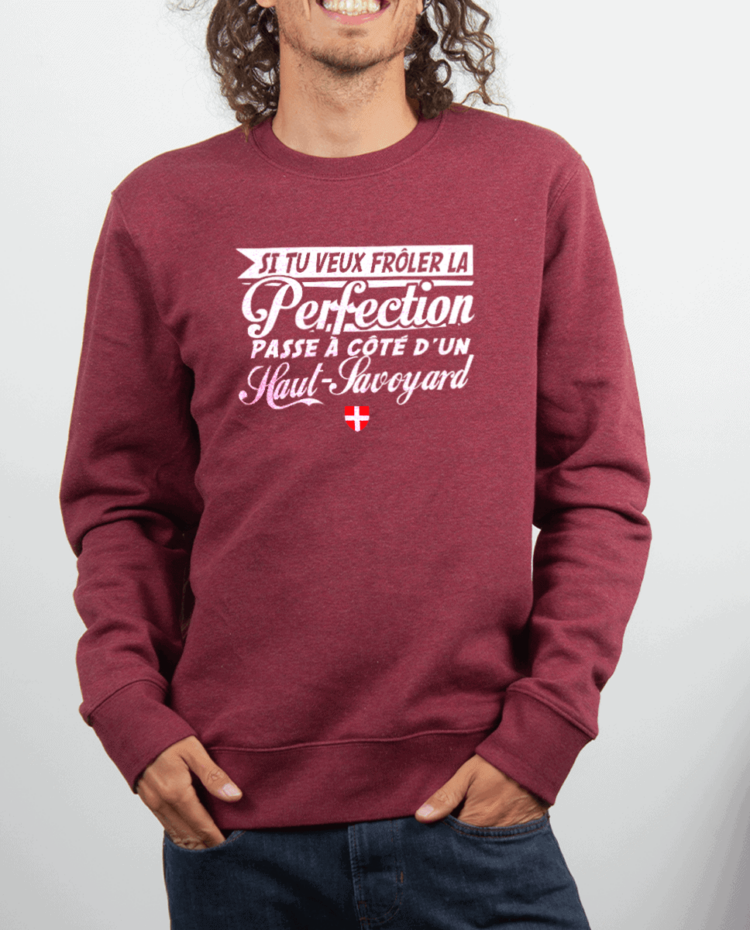 Pull Homme rouge Bordeau FROLE LA PERFECTION PASSE A COTE DUN HAUT SAVOYARD