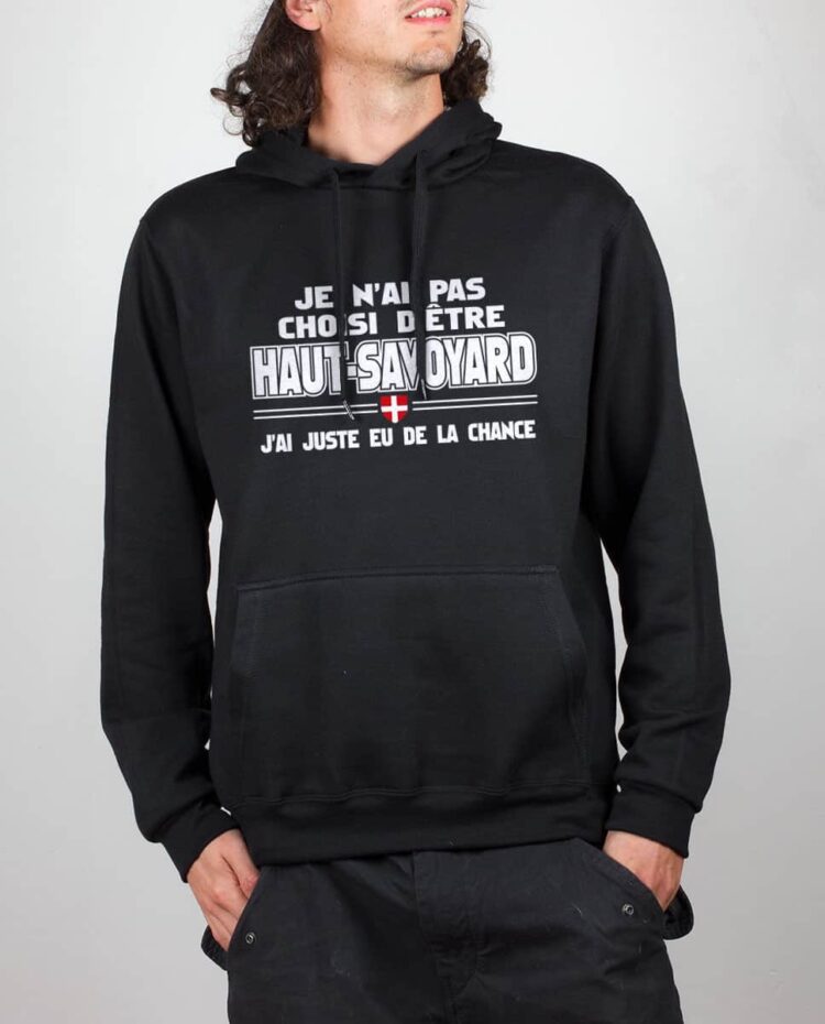 Sweat noir homme pas choisi etre haut savoyard chance