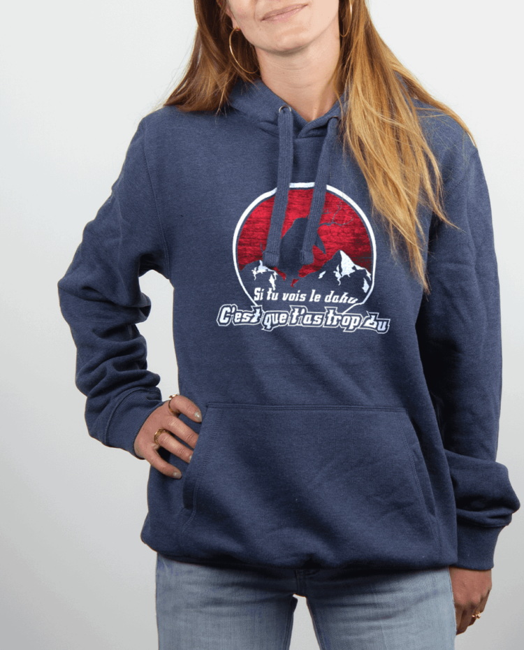 Sweat Femme Bleu Jean SI TU VOIS LE DAHU