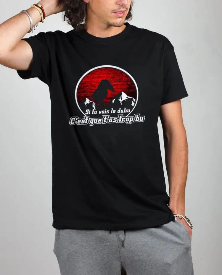 T shirt noir homme Si tu vois le dahu