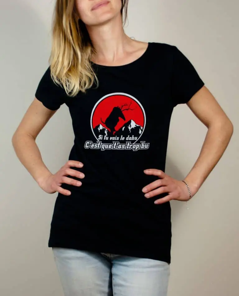 T-shirt Savoie le dahu femme noir