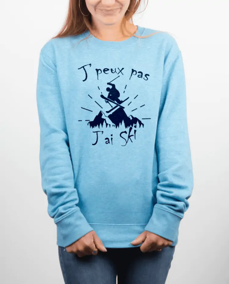 Pull Femme bleu ciel jpeux pas jai ski