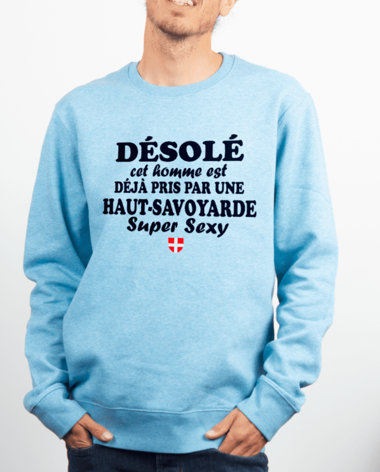 Pull Homme Bleu Ciel HOMME DEJA PRIS PAR UNE HAUT SAVOYARDE