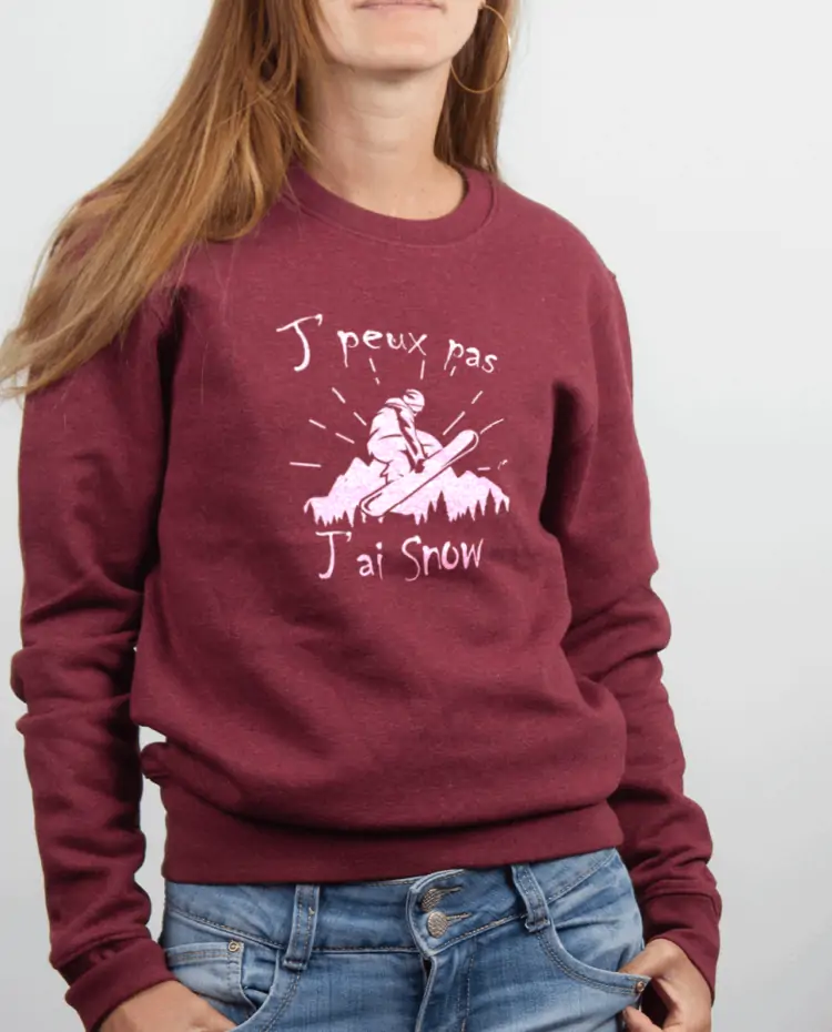 Pull femme Bordeau JPEUX PAS JAI SNOW