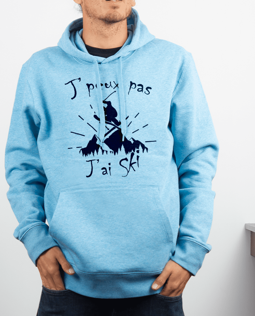 Sweat Bleu Homme Si Le Ski Alpin - Wooop Art Shop 