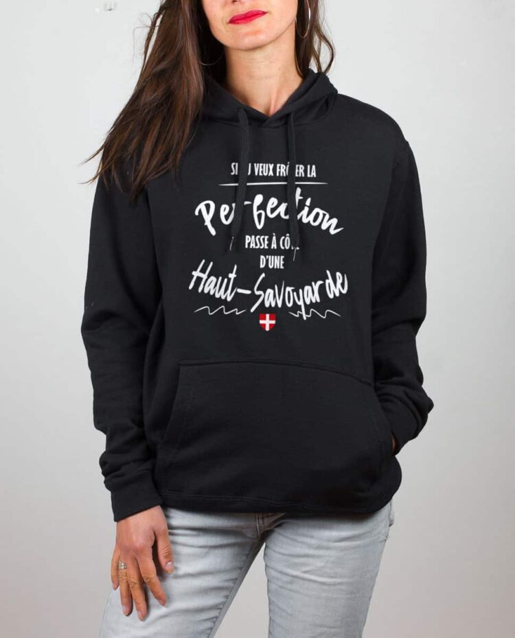 Sweat noir femme frole la perfection haut savoyarde