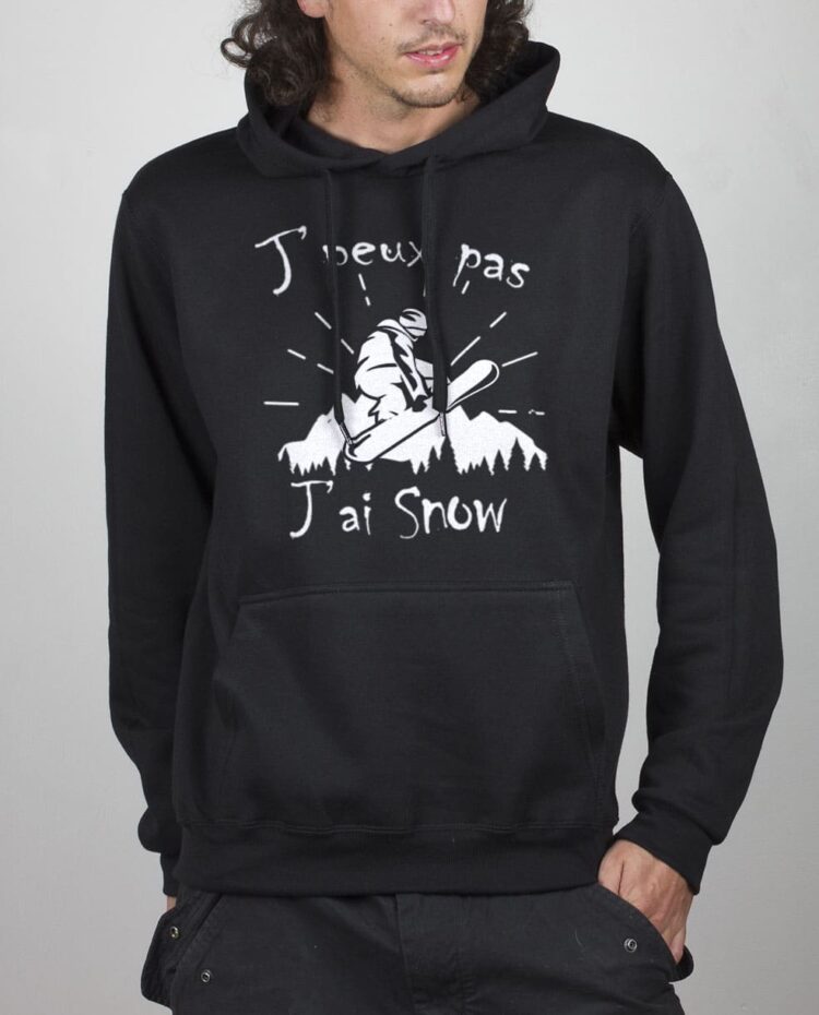 Sweat noir homme jpeux pas jai snow