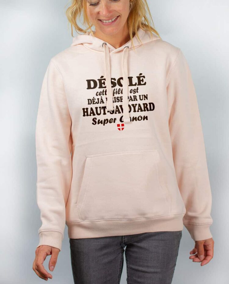 Sweat rose femme Desole cette fille haut savoyard