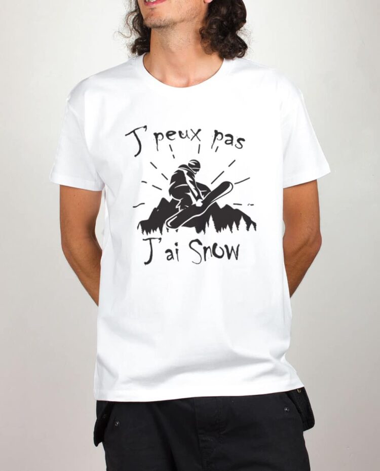 T shirt blanc homme jpeux pas jai snow