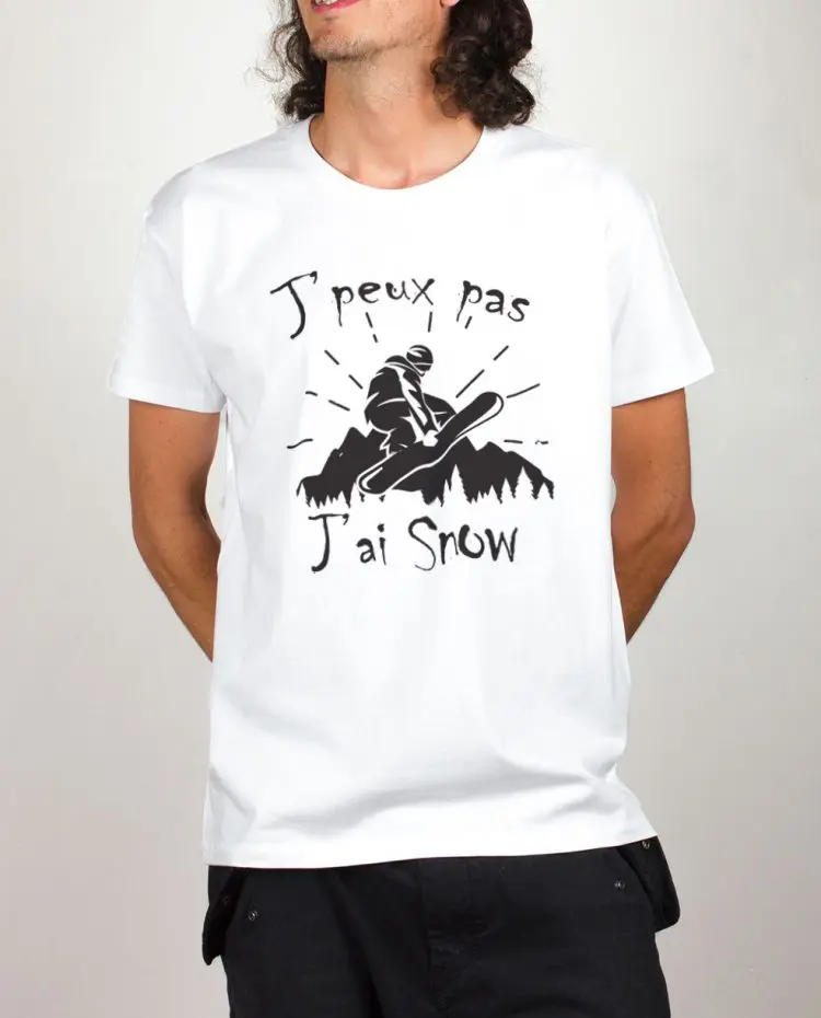 T shirt blanc homme jpeux pas jai snow