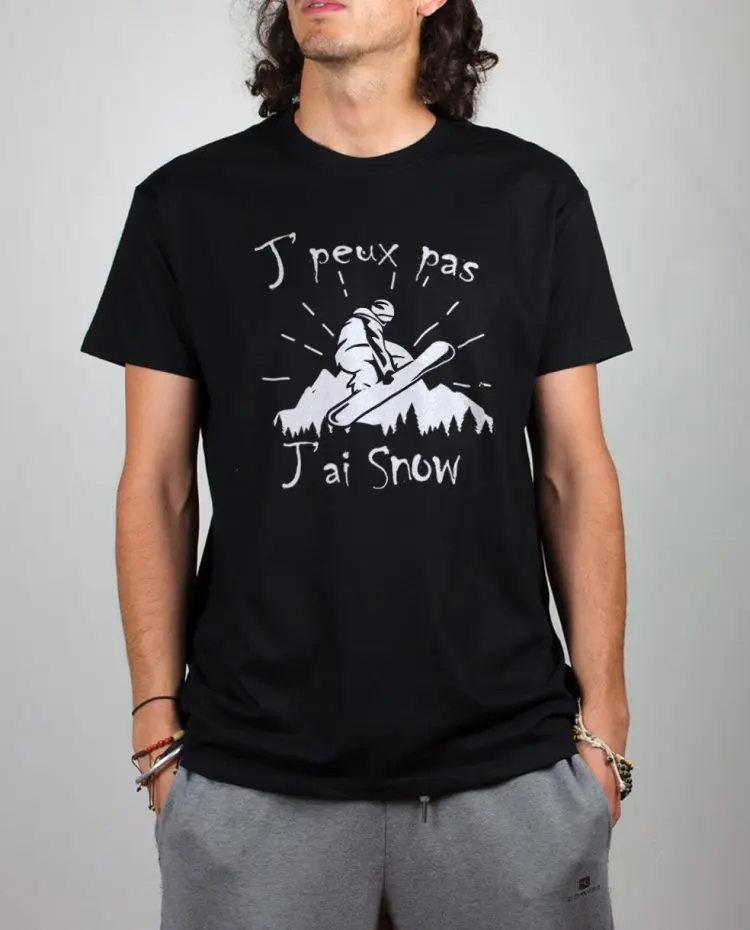T shirt noir homme jpeux pas jai snow