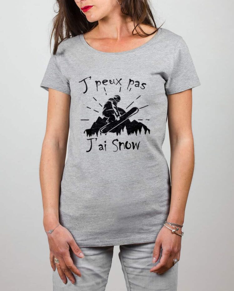 t shirt gris femme jpeux pas jai snow