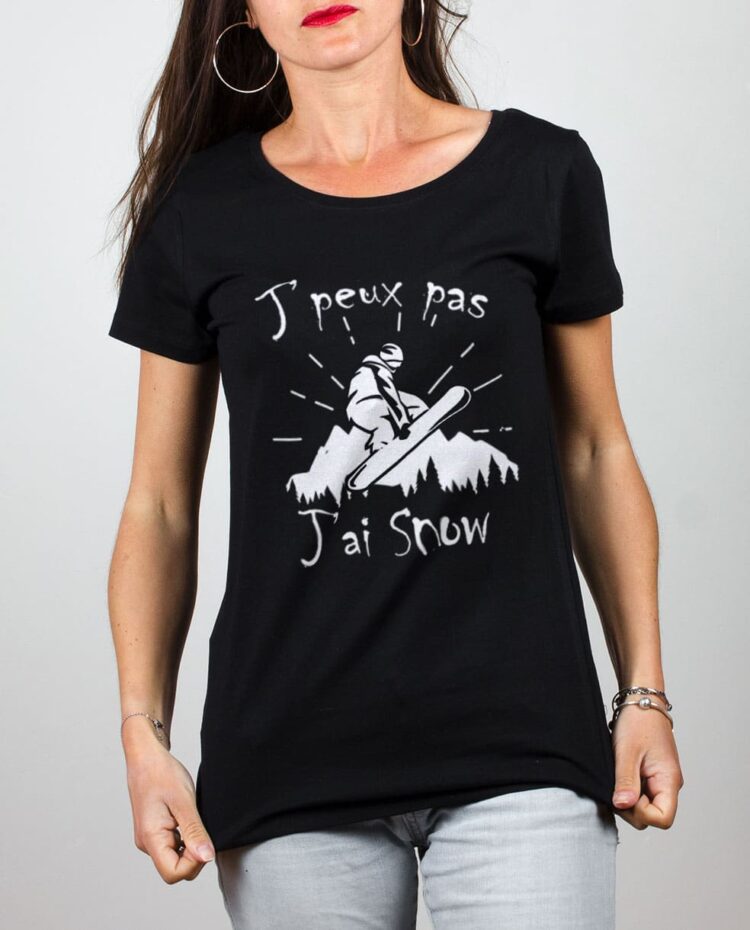 t shirt noir femme jpeux pas jai snow