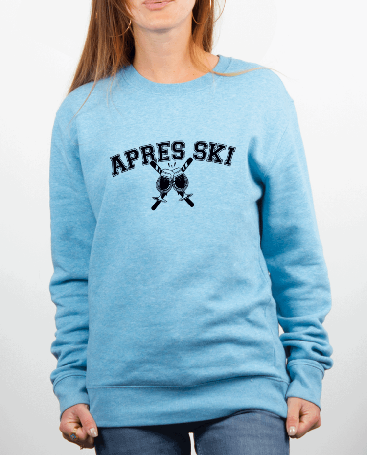 Pull Femme Bleu Ciel APRES SKI BIERE