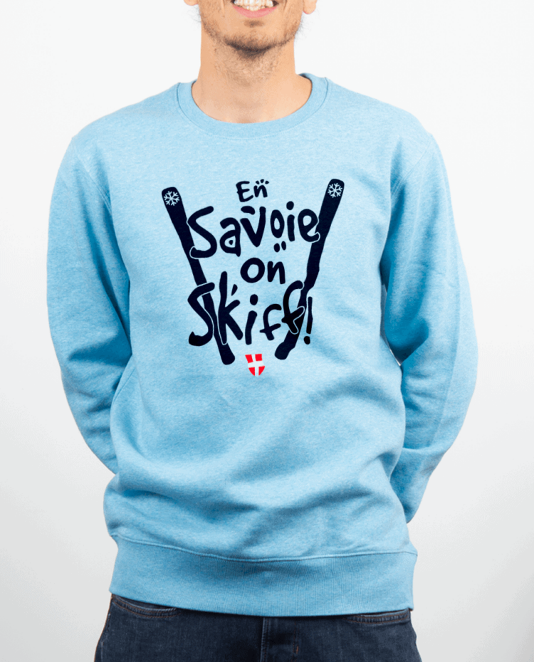 Pull Homme bleu ciel EN SAVOIE ON SKIFF