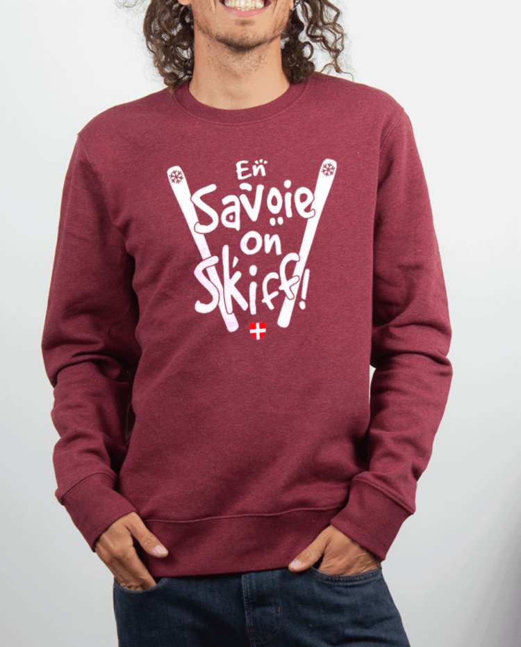 Pull Homme rouge Bordeau EN SAVOIE ON SKIFF