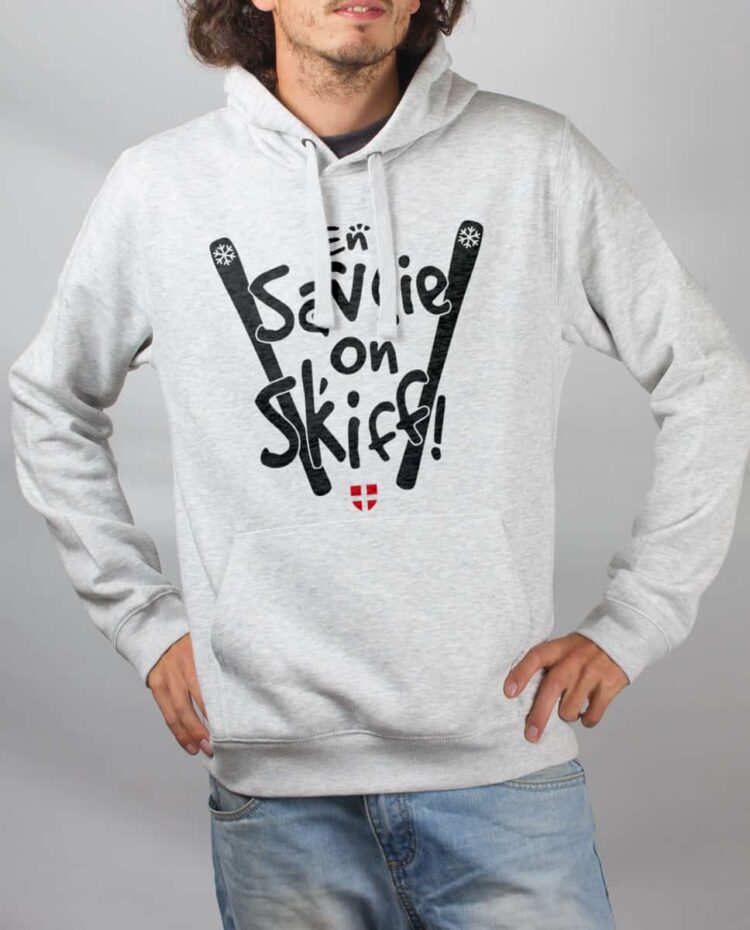 Sweat Blanc homme En savoie on skiff