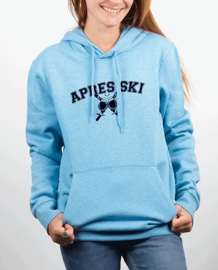 Sweat Femme Bleu Ciel APRES SKI BIERE