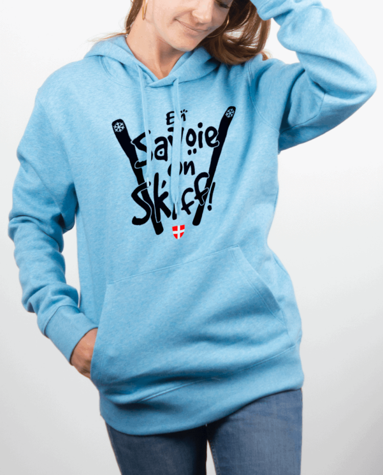 Sweat Femme Bleu Ciel EN SAVOIE ON SKIFF