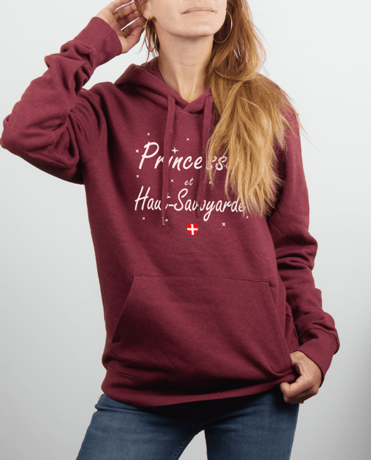 Sweat Femme rouge Bordeau PRINCESSE ET HAUT SAVOYARDE