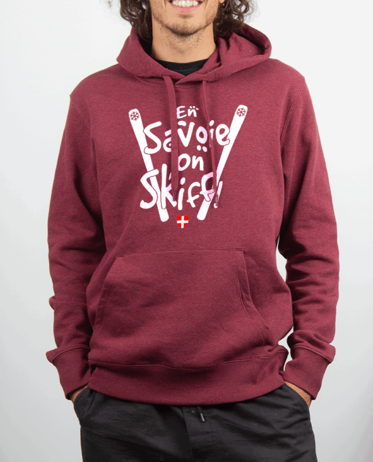 Sweat Homme Rouge bordeau EN SAVOIE ON SKIFF