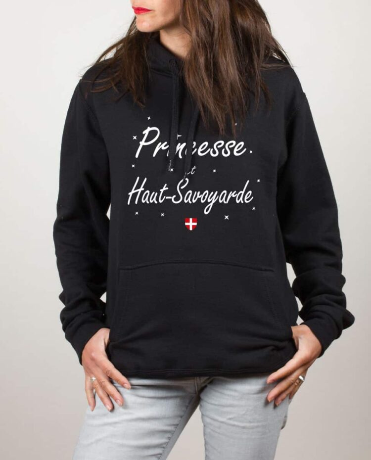 Sweat noir femme princesse haut savoyarde