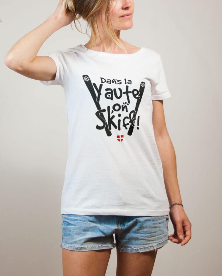 T shirt On skiff haute savoie femme blanc