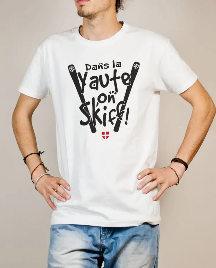 T shirt On skiff haute savoie homme blanc