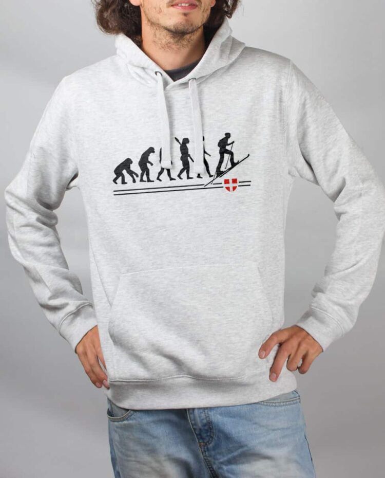 Sweat Blanc homme evolution ski de randonnee