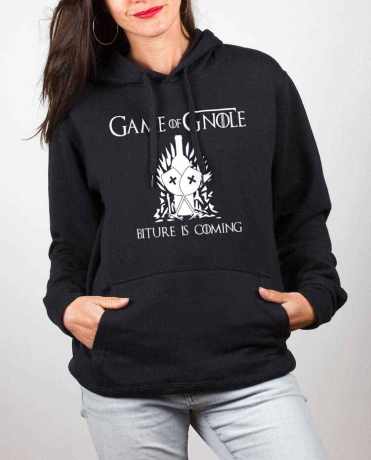 Sweat Femme noir Biture is Coming Game of Gnole Trones