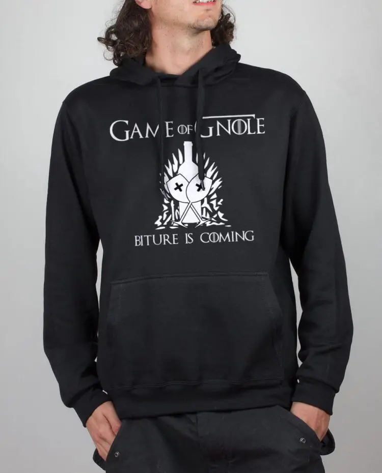 Sweat homme noir Biture is Coming Game of Gnole Trones