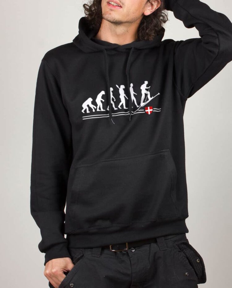 Sweat noir homme evolution ski de randonnee