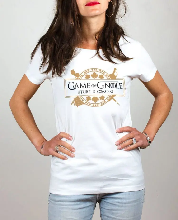 T shirt femme blanc Game Of Gnole thrones