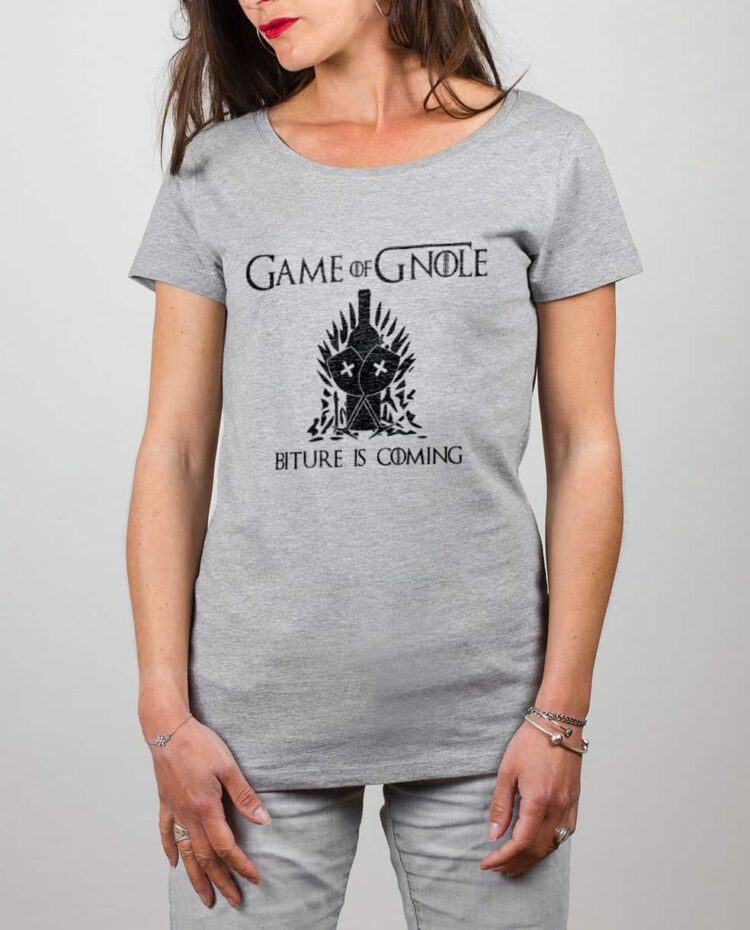 t shirt femme gris Biture is Coming Game of Gnole Trones