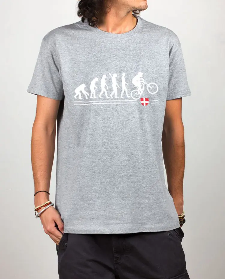 t shirt homme gris Evolution VTT Descente