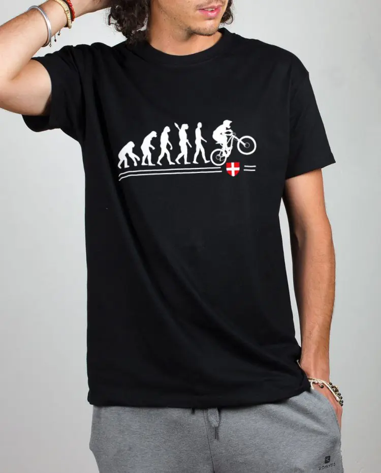t shirt homme noir Evolution VTT Descente