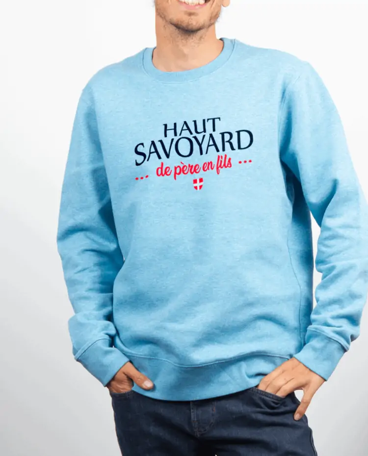 Pull Homme Bleu Ciel HAUT SAVOYARD DE PERE EN FILS