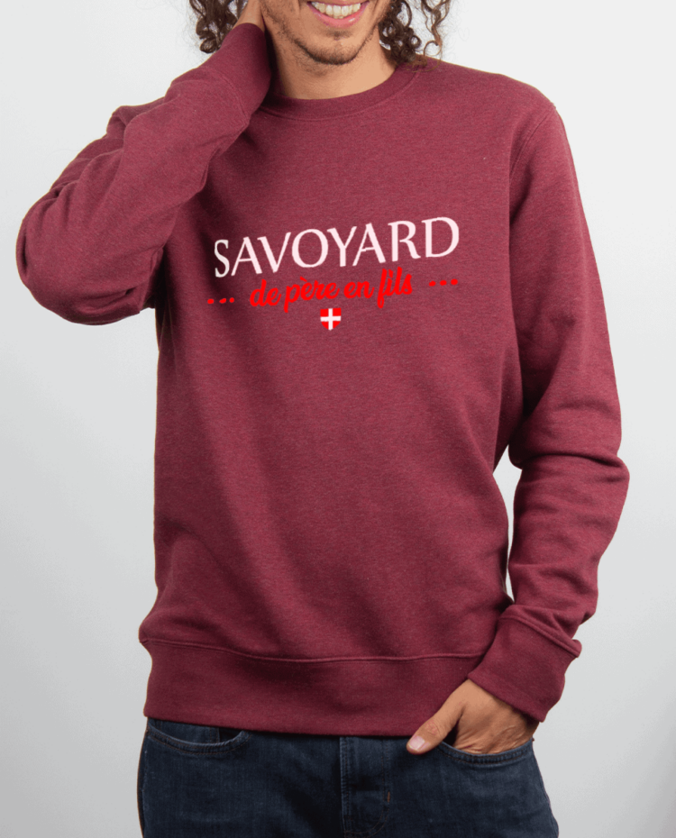 Pull homme Bordeau SAVOYARD DE PERE EN FILS