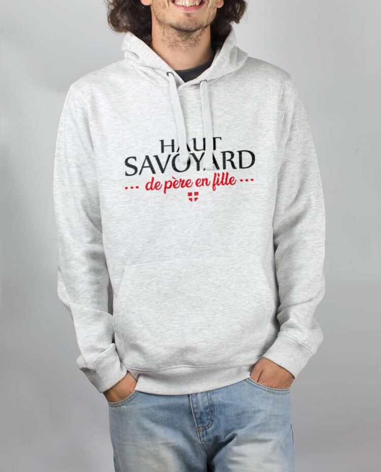 Sweat Blanc homme Haut Savoyard de pere en fille