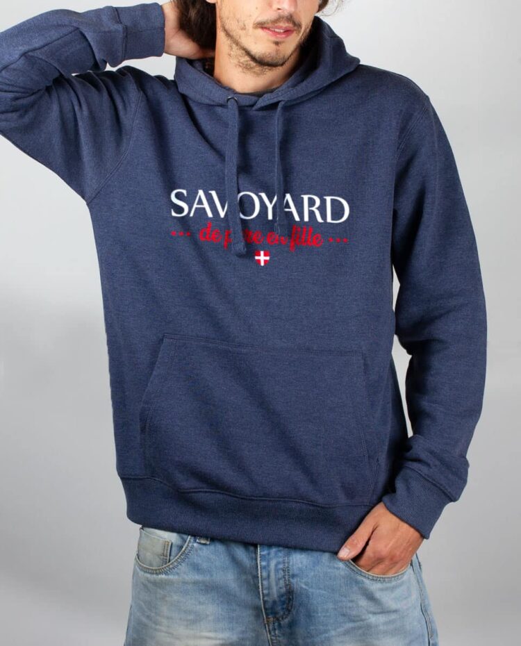 Sweat Bleu chine homme Savoyard de pere en fille