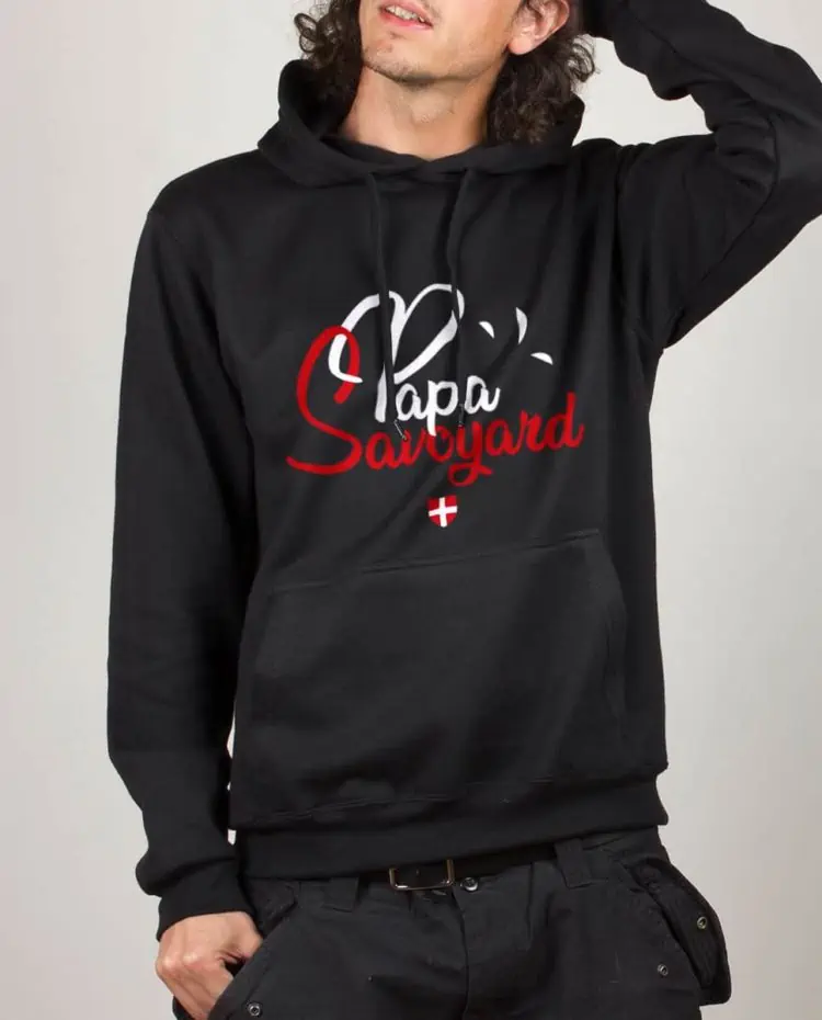 Sweat noir homme Papa savoyard 1