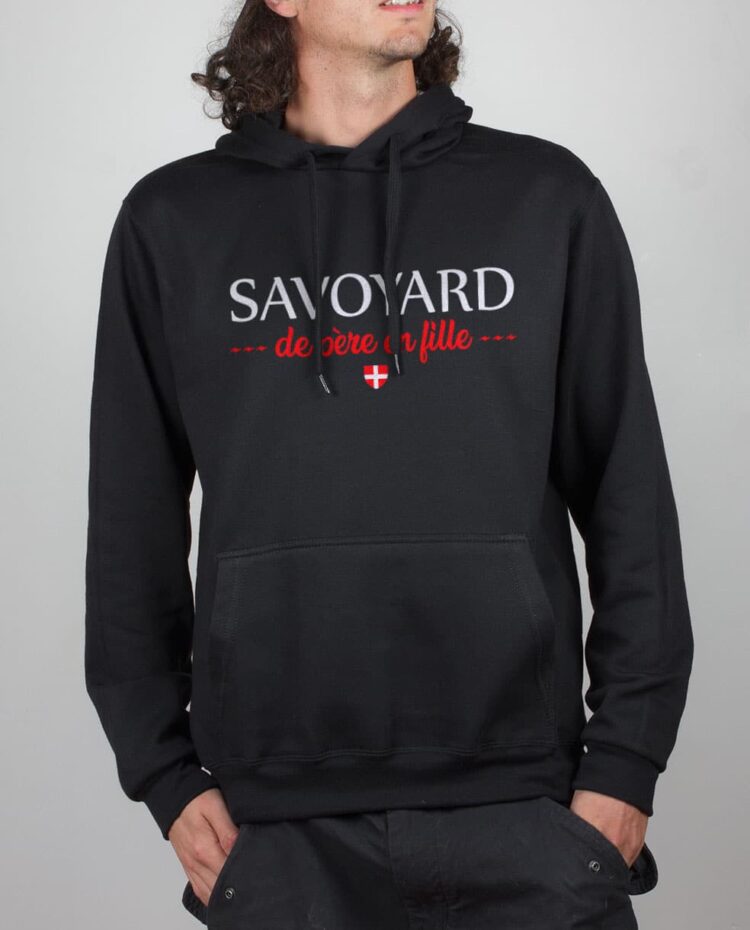 Sweat noir homme savoyard de pere en fille