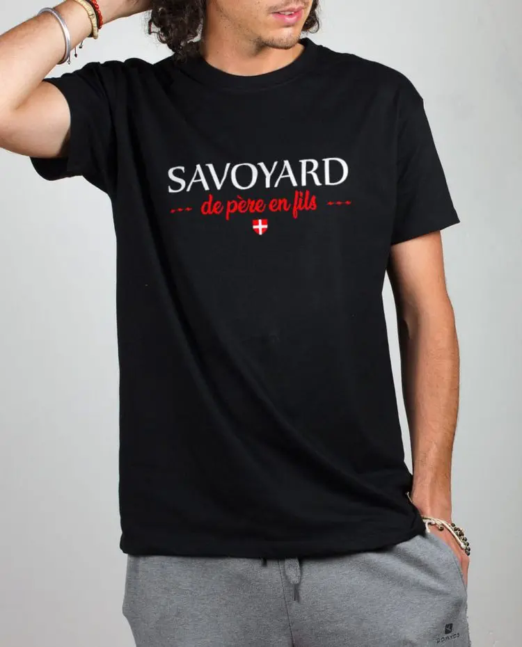 T shirt noir homme savoyard de pere en fils