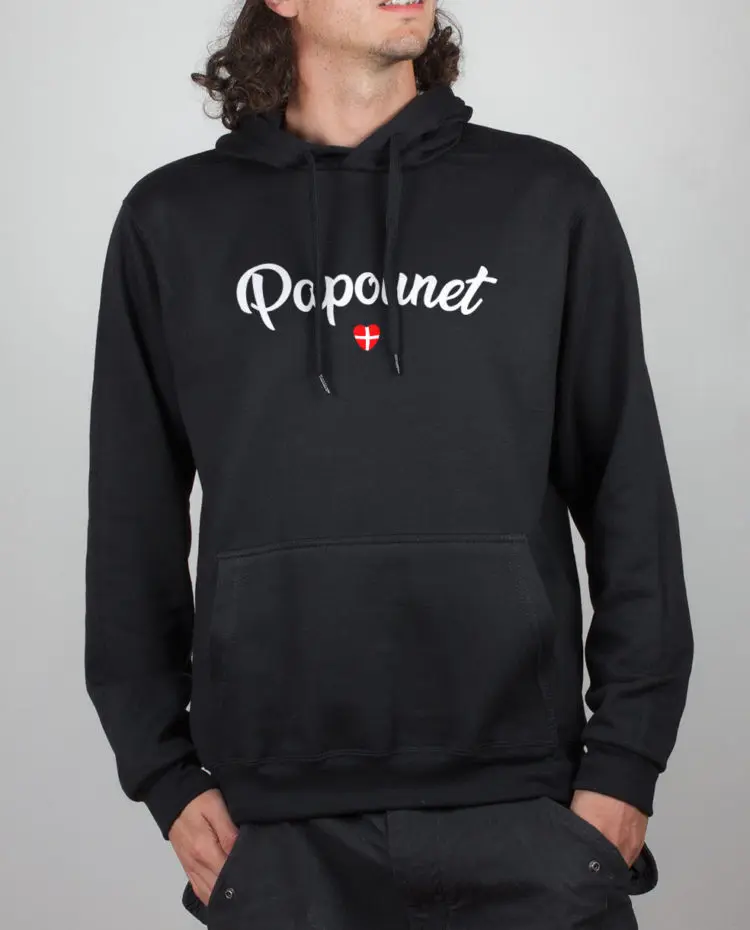 sweat noir homme papounet 2