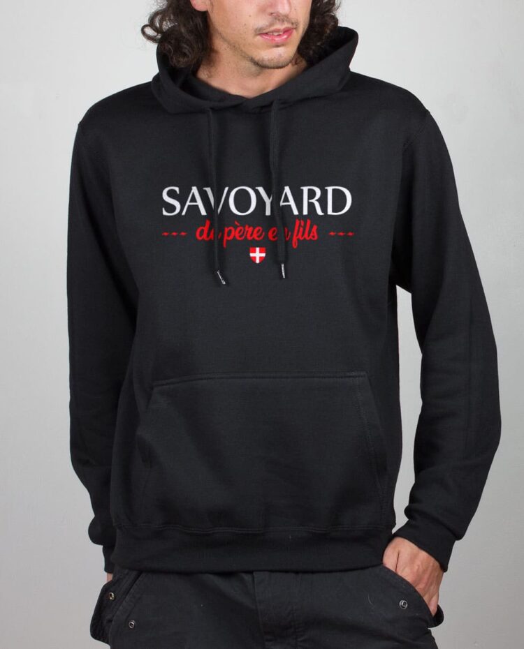 sweat noir homme savoyard de pere en fils