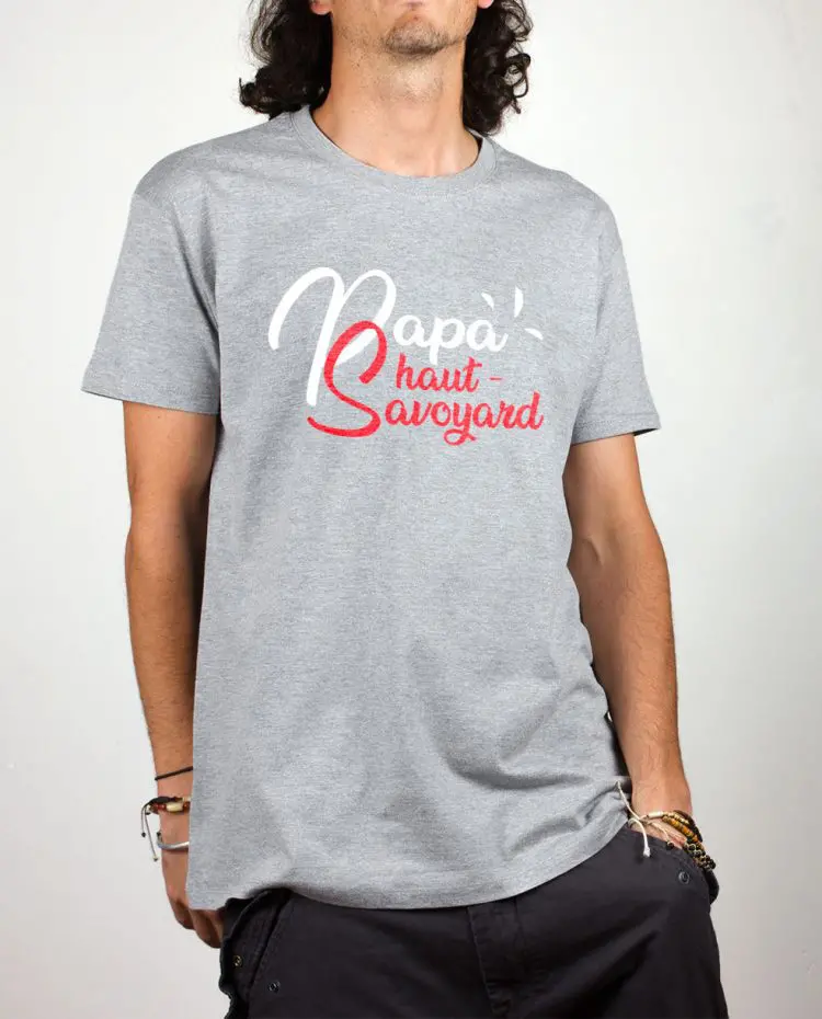 t shirt gris homme papa haut savoyard