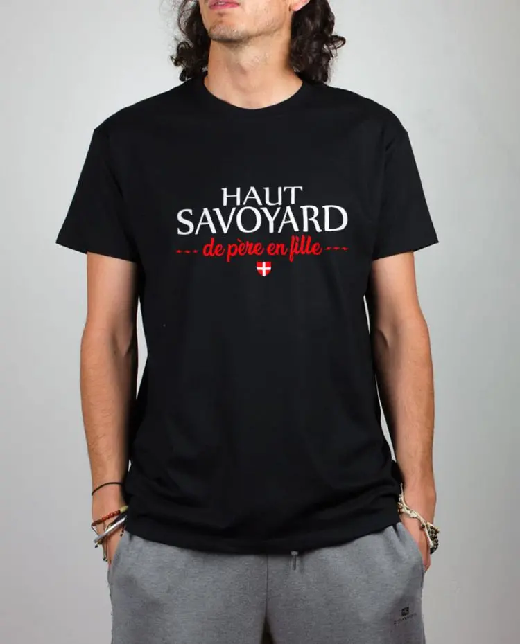 t shirt homme noir haut savoyard de pere en fille