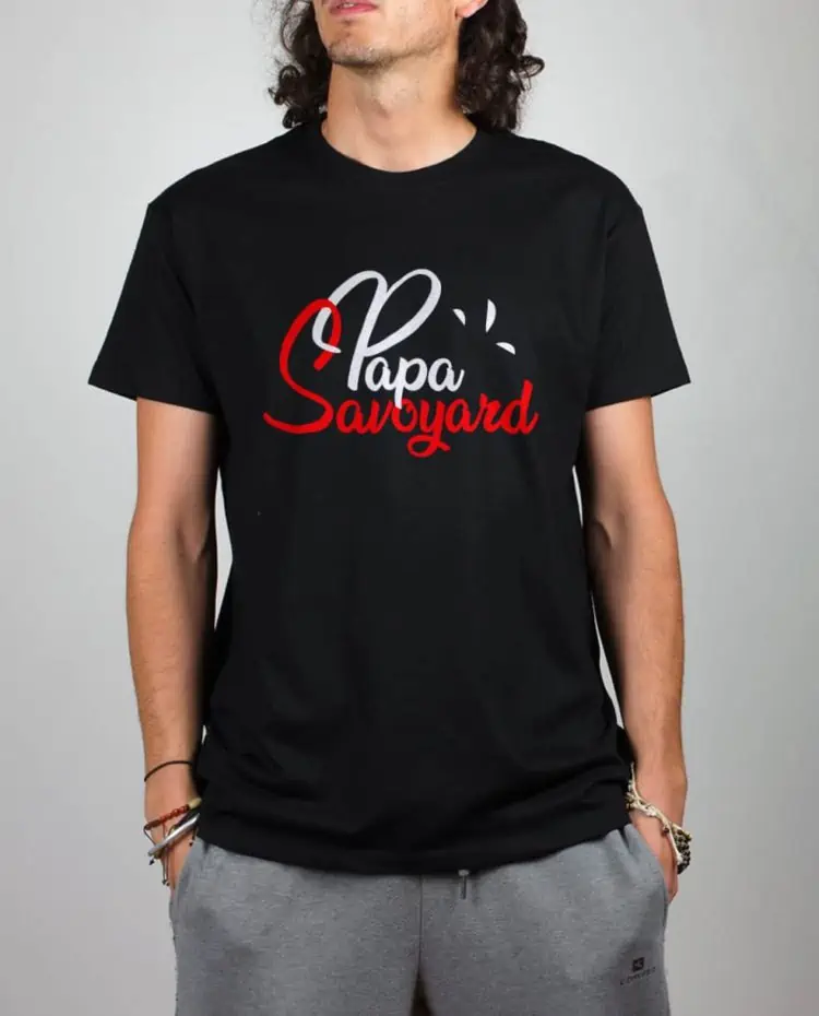 t shirt noir homme papa savoyard 1