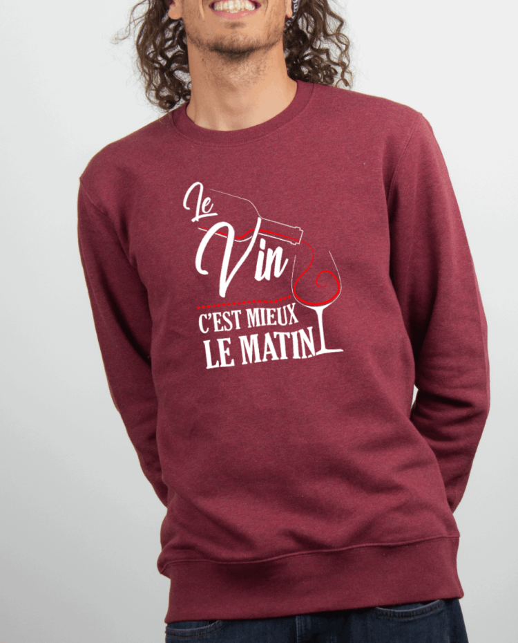 Pull Homme Bordeau LE VIN CEST MIEUX LE MATIN