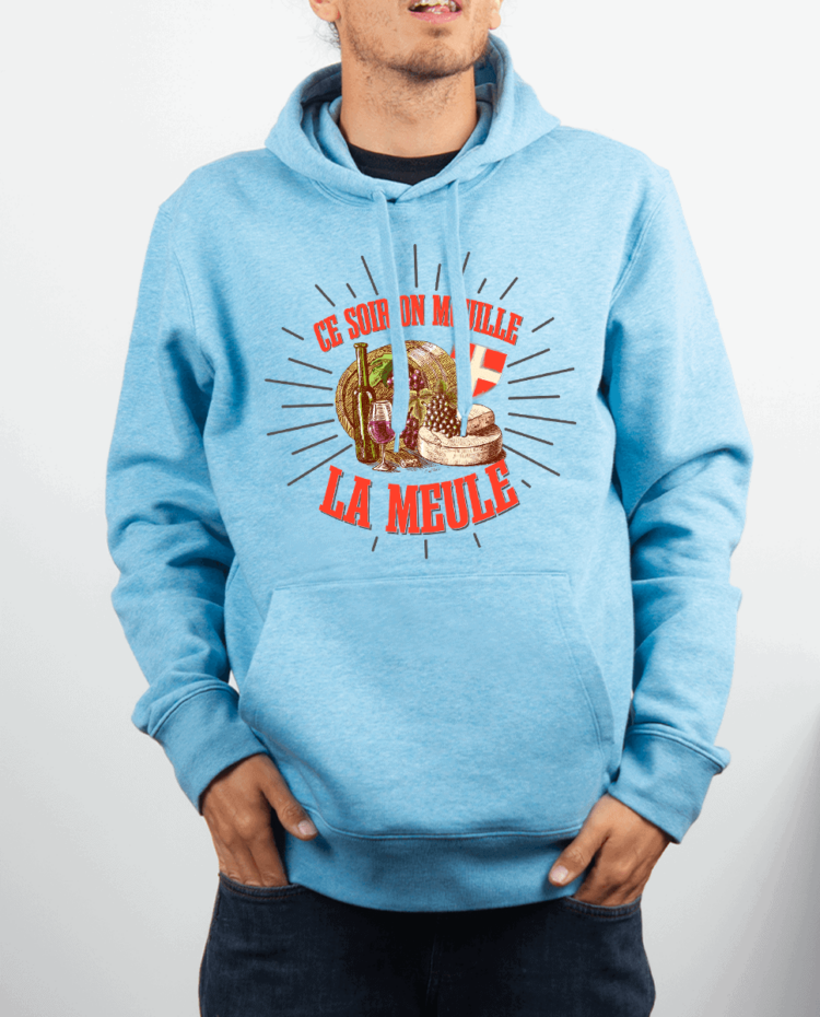 Sweat Homme Bleu ciel CE SOIR ON MOUILLE LA MEULE